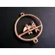1x rose goldfarben Anhänger Vögel ca. 34x27mm rose goldfarben Schmuckverbinder - rose goldfarben Schmuckzubehör - Leisure-Beads DIY