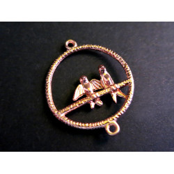 Leisure-Beads - 1x rosegoldfarben Anhänger Vögel 34x27mm Schmuckverbinder - Schmuckzubehör