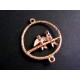 1x rosegoldfarben Anhänger Vögel 34x27mm Schmuckverbinder - Schmuckzubehör