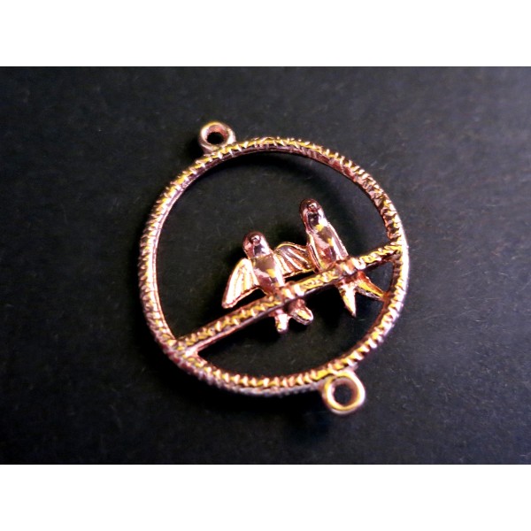 1x rosegoldfarben Anhänger Vögel 34x27mm Schmuckverbinder - Schmuckzubehör - Leisure-Beads DIY