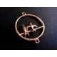1x rose goldfarben Anhänger Vögel ca. 34x27mm rose goldfarben Schmuckverbinder - rose goldfarben Schmuckzubehör