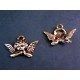 2x goldfarbener Engel Putte Schmuckanhänger 20x11mm - Schmuckzubehör