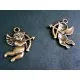 2x bronze Engel Putte Amor Schmuckanhänger ca. 16x22mm - bronze Schmuckzubehör - Leisure-Beads DIY