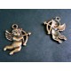 2x bronzefarben Engel 16x22mm Putte Amor Schmuckanhänger - Schmuckzubehör