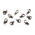 10x hellsilberfarben Karabinerhaken 12x6x2,5mm﻿ Schmuckverschluss - Schmuckzubehör