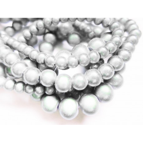 Leisure-Beads - 5 weisse Miracle Glasperlen 8mm irisierende Glasperlen - Schmuckzubehör