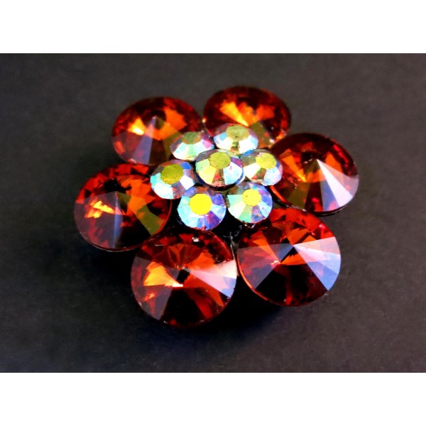 1x Schiebeperle 33x13mm orange Perle mit 2 Löchern und AB-Effekt - Schmuckzubehör - Leisure-Beads DIY