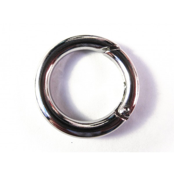 1x silberfarben Ringverschluss 25x4mm Karabinerhaken - Schmuckzubehör