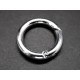 1x runder Ringverschluss ca. 25x4mm silberfarben grosser Karabinerhaken - Schmuckzubehör