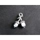 1x silber Eicheln Anhänger ca. 14x11mm silberfarben Schmuckanhänger - Schmuckzubehör