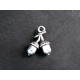 1x silberfarben Eicheln Anhänger 14x11mm Schmuckanhänger - Schmuckzubehör