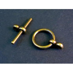 1x bronze Knebelverschluss Ringteil 17x12mm bronzefarbener Toggle - bronze Schmuckzubehör