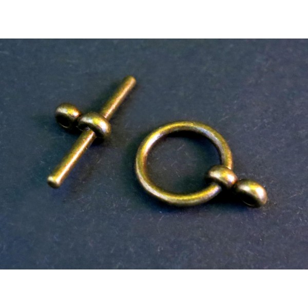 1x bronzefarben Knebelverschluss Ringteil 17x12mm bronzefarbener Toggle - Schmuckzubehör - Leisure-Beads DIY