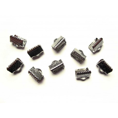 Leisure-Beads - 10x Bandklemme 10mm II. WAHL silberfarben - Schmuckzubehör