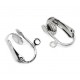 2 Stück / 1 Paar SUPER silber Ohrclips ca. 16x14mm silberfarben - Schmuckzubehör zum Ohrclips selbermachen