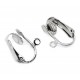 2x silberfarben Ohrclips 16x14mm Ohrklemme - Schmuckzubehör zum Ohrclips selbermachen
