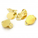 6 Stück / 3 Paar goldfarben Ohrclips 22x15mm goldfarbene Ohrclips zum Bekleben - Schmuckzubehör zum Ohrclips selbermachen