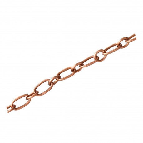 Leisure-Beads - 1m kupferfarbene Kette 7x4mm und 4mm Gliederkette - Schmuckzubehör