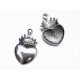 1x silber Herz Anhänger ca. 28x13mm silberfarben Schmuckanhänger - Schmuckzubehör