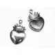 1x silber Herz Anhänger ca. 28x13mm silberfarben Schmuckanhänger - Schmuckzubehör - Leisure-Beads DIY