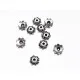 10x flache silber Perlenkappen ca. 7x7x2mm silberfarbene filigrane Perlen Kappen - Schmuckzubehör Perlenkappe - Leisure-Beads DIY
