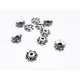 10x flache silber Perlenkappen ca. 7x7x2mm silberfarbene filigrane Perlen Kappen - Schmuckzubehör Perlenkappe - Leisure-Beads DIY