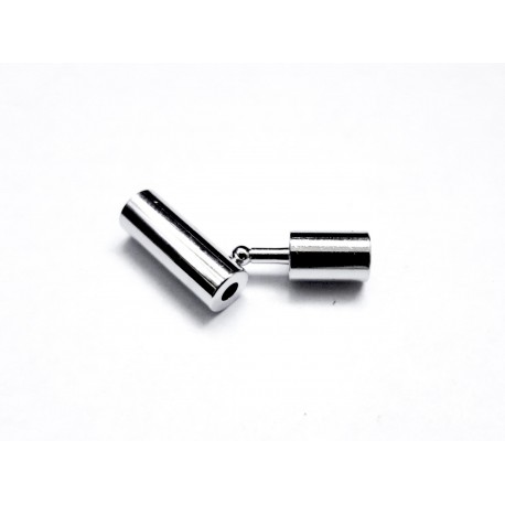 Leisure-Beads - 1x Steckverschluss Innen 3mm 17x4mm silberfarben - Schmuckzubehör