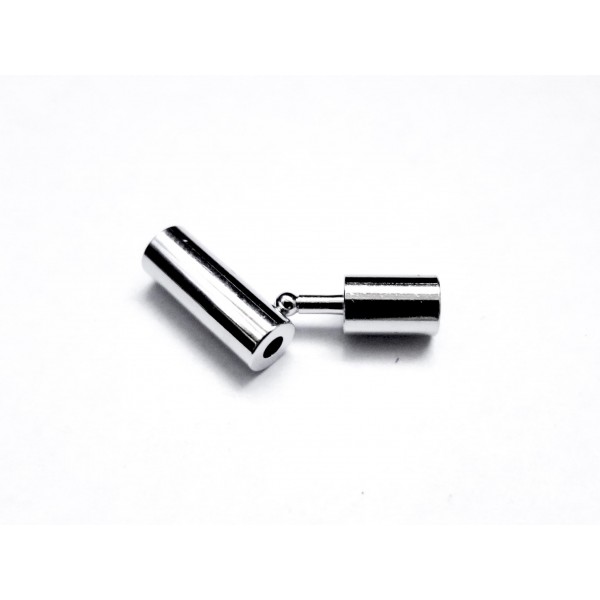 1x Steckverschluss Innen 3mm 17x4mm silberfarben - Schmuckzubehör - Leisure-Beads DIY