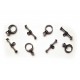 4x Knebelverschluss Toggle silberfarben Ringteil 10mm - Schmuckzubehör