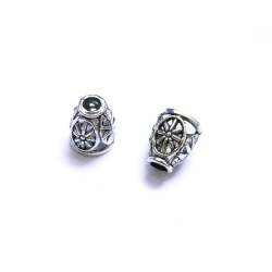 Leisure-Beads - 2x filigrane silberfarben Perlenkappen 10x8x8mm silberfarbene leichte Perlen Kappen - Schmuckzubehör Perlenkappe
