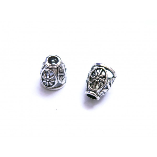 2x filigrane silberfarben Perlenkappen 10x8x8mm silberfarbene leichte Perlen Kappen - Schmuckzubehör Perlenkappe