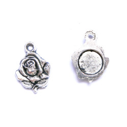 Leisure-Beads - 2x silberfarben Rosen Anhänger 20x12x3mm Schmuckanhänger - Schmuckzubehör
