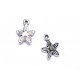 2x silber Blumen Anhänger ca. 14x10,5x2,5mm silberfarbener Schmuckanhänger - Schmuckzubehör