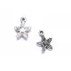 2x silber Blumen Anhänger ca. 14x10,5x2,5mm silberfarbener Schmuckanhänger - Schmuckzubehör - Leisure-Beads DIY