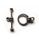 Silberfarbener Knebelverschluss Toggle Ring 10mm Stab 18mm - Schmuckzubehör