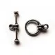 Silberfarbener Knebelverschluss Toggle Ring 10mm Stab 18mm - Schmuckzubehör - Leisure-Beads DIY