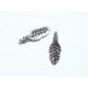 5x Blatt Anhänger ca. 16x6mm silberfarben Schmuckanhänger - Schmuckzubehör Anhänger
