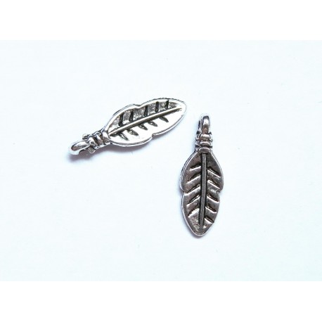 Leisure-Beads - 2x silberfarben Blatt Anhänger 16x6mm Schmuckanhänger - Schmuckzubehör Anhänger