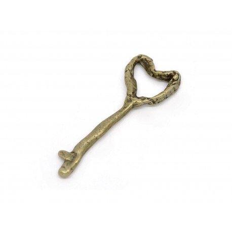 Leisure-Beads - 1x Schlüssel 54x19mm bronzefarbener Schmuckanhänger - Schmuckzubehör