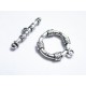 1x silber Knebelverschluss Ringteil 21x18mm silberfarbener Toggle - Schmuckzubehör Schmuckverschluss