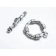 1x silber Knebelverschluss Ringteil 21x18mm silberfarbener Toggle - Schmuckzubehör Schmuckverschluss - Leisure-Beads DIY