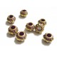 8x lila goldfarben Acryl Perlen 8x6mm Kürbisform Grosslochperle - Acryl Schmuckzubehör