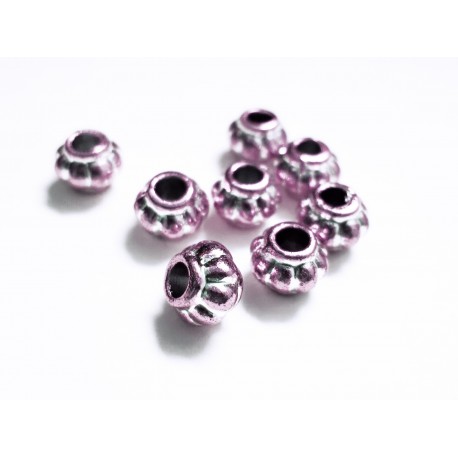 Leisure-Beads - 8x lilametallic Acryl Perlen 8x6mm Kürbisform Grosslochperle - Acryl Schmuckzubehör