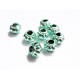 8x mint metallic Acryl Perlen 8x6mm Kürbisform Grosslochperle - Acryl Schmuckzubehör