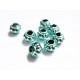 8x türkis metallic Acryl Perlen 8x6mm Kürbisform Grosslochperle - Acryl Schmuckzubehör