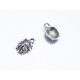 2x Marienkäfer Anhänger silber ca. 14x10x4mm Schmuckanhänger - Schmuckzubehör