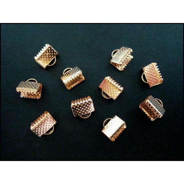 10x KC-Goldfarben Bandklemme 8mm KC-Goldfarbene Bandverbinder - KC-Goldfarben Schmuckzubehör