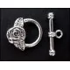 Knebelverschluss Toggle Rose silberfarben - Leisure-Beads DIY