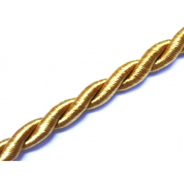 1m goldfarben Kordel 6mm honigfarbenes Schmuckband mit seidigem Glanz - Schmuckzubehör Kordel für Halsband - Leisure-Beads DIY