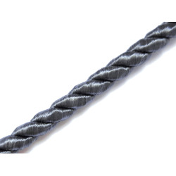 Leisure-Beads - 1m dunkelgraue Kordel 6mm Schmuckband - Schmuckzubehör Kordel